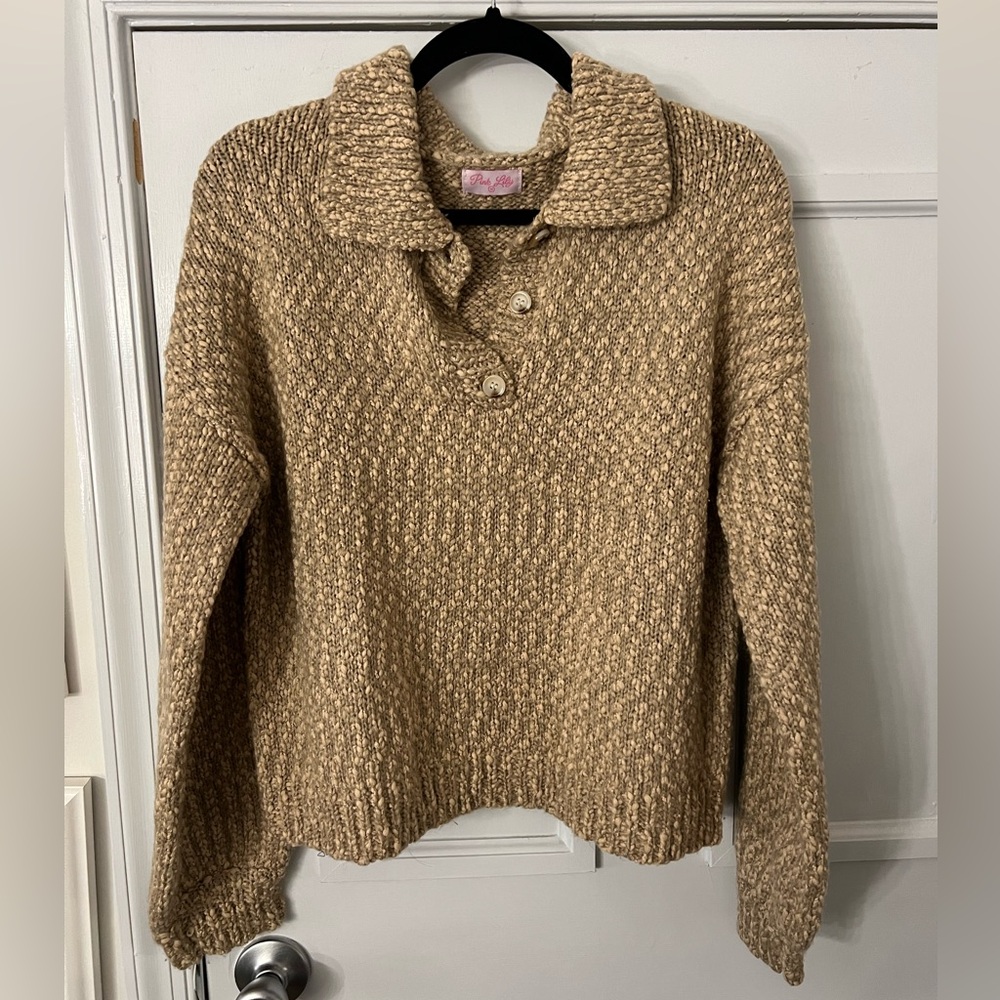 button up collared sweater